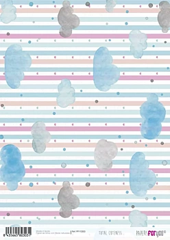 Papel de Arroz Rayas y Nubes Total Cuteness PapersForYou 30x21cm