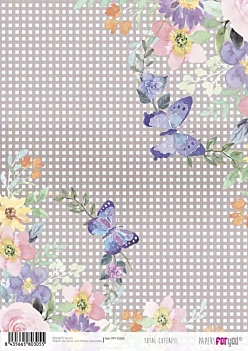 Rijstpapier Bloemen en Ruiten Total Cuteness PapersForYou 30x21cm