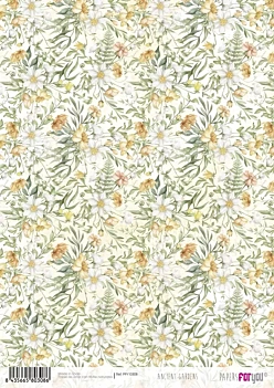 Papel de Arroz Margaritas y Helechos Ancient Gardens PapersForYou 30x21cm