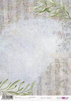 Papel de Arroz Partituras y Hojas Ancient Gardens PapersForYou 30x21cm