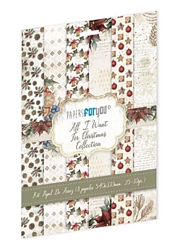 SUPER OFERTA **40%** Kit de 8 papéis de arroz All I Want For Christmas PapersForYou 54x33cm