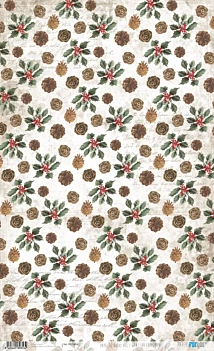 Papier ryżowy Holly i ananas Wszystko, czego chcę na Boże Narodzenie PapieryDla Ciebie 54x33cm