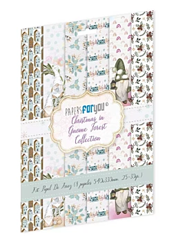 Kit 8 Rijstpapier Kerst In Kabouterbos PapersForYou 54x33cm