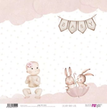 Paper Pennant Baby Lullaby Baby Girl PapersForYou 30x30cm