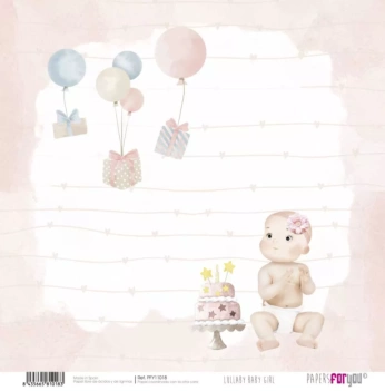 Papieren geschenken en ballonnen Lullaby Baby Girl PapersForYou 30x30cm