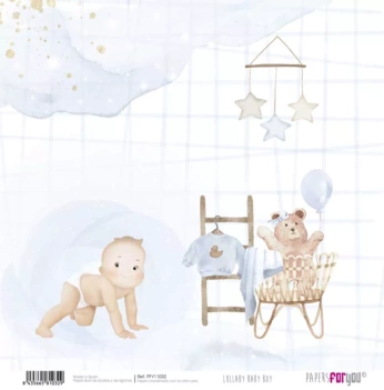 Babyzimmer Papier Lullaby Baby Boy PapersForYou 30x30cm