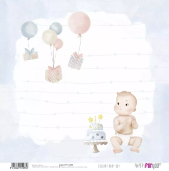Papel Presentes e Balões Lullaby Baby Boy PapersForYou 30x30cm