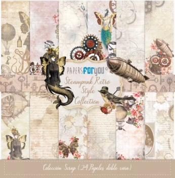Kit de scrapbooking Steampunk Retro Style PapersForYou 20x20cm