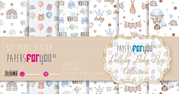 Kit Papeles Vellum Lullaby Baby Boy PapersForYou 30x30cm