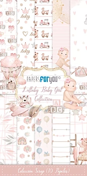 Kit Scrapbooking Lullaby Baby Girl PapersForYou 15x30cm