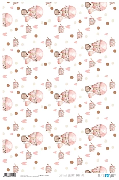 Lullaby Baby Girl PapersForYou 32x48cm Lullaby Baby Girl Balloon Bears Cardboard Paper