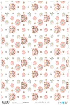Regenbogen-Karton-Papier Lullaby Baby Girl PapersForYou 32x48cm