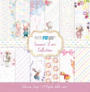 Kit de scrapbooking Summer Love PapersForYou 20x20cm