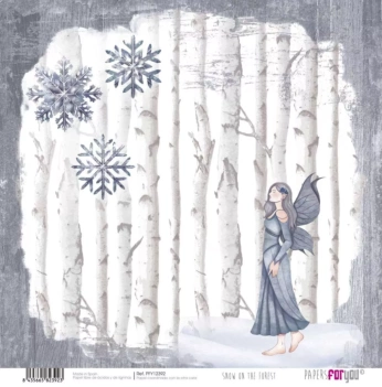 Papier Neige sur la forêt PapersForYou 30x30cm