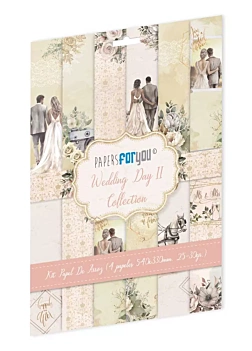Kit 4 Papéis de Arroz Wedding Day II PapersForYou 54x33cm