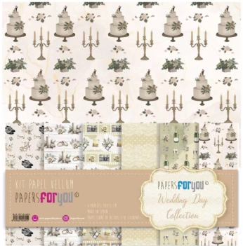 Kit de papel Vellum para o dia do casamento PapersForYou 30x31cm