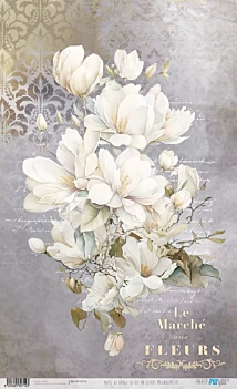 Carta di Riso Magnolie IV La Vie en Fleurs PapersForYou 54x33cm