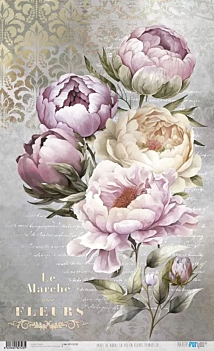 Papel de Arroz Peonies IV La Vie en Fleurs PapersForYou 54x33cm