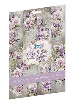 Kit 4 papeles de arroz Dahlias La Vie en Fleurs PapersForYou 54x33cm