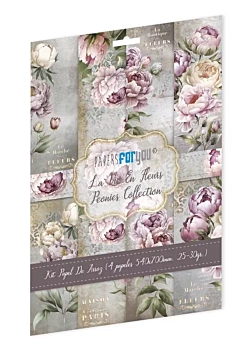 Kit van 4 rijstpapiertjes Peonies La Vie en Fleurs PapersForYou 54x70cm