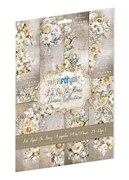 Kit van 4 rijstpapiertjes Daisies La Vie en Fleurs PapersForYou 54x70cm