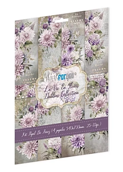 Kit van 4 rijstpapiertjes Dahlias La Vie en Fleurs PapersForYou 54x70cm