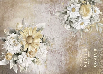 Encadernação em tecido Rosas I La Vie en Fleurs PapersForYou 70x50cm