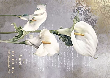 Tkanina introligatorska Calla Lily IV La Vie en Fleurs PapersForYou 70x50cm