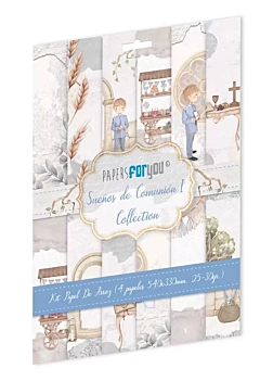 Kit 4 papeles de arroz Niña Pelirroja Fondos Sueños de Comunión PapersForYou 54x33cm