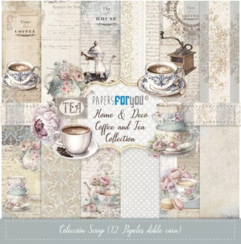 Kit Scrapbooking Home & Deco Café e Chá PapersForYou 30x30cm