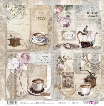 Papel Cartão Home & Deco Café e Chá PapersForYou 30x30cm