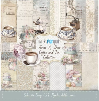 Kit Scrapbooking Home & Deco Café e Chá PapersForYou 15x15cm