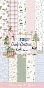 Kit de scrapbooking Candy Christmas PapersForYou 15x15cm