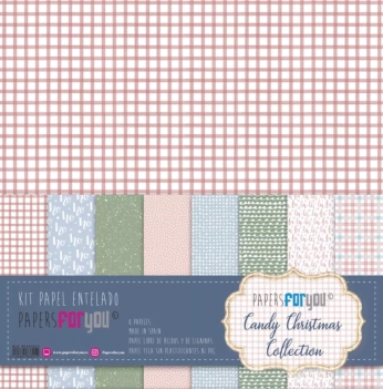Kit de scrapbooking Candy Christmas PapersForYou 15x30cm