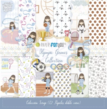 KiKit de Scrapbooking Niña Morena Olympic Games 30x30cm