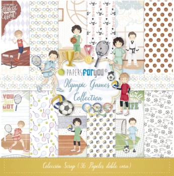 Kit de Scrapbooking Niños Olympic Games 30x30cm