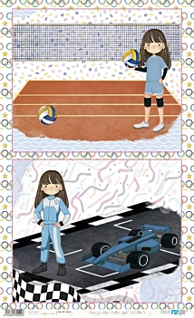 Papel de Arroz Niña Castaña III Olympic Games PapersForYou 54x33cm