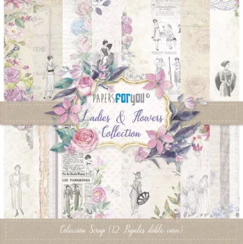 Kit de scrapbooking Ladies and flowers PapersForYou 30x30cm