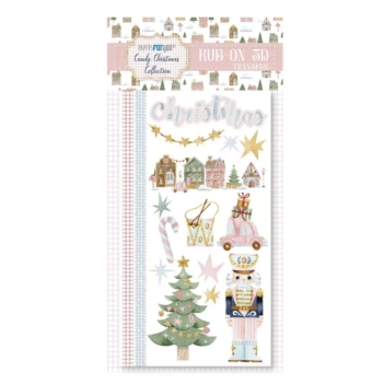 Rub-on 3D Transfer Candy Kerstmis PapersForYou