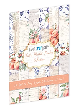 Kit 4 Papeles de Arroz Peaches Fruits Market PapersForYou 54x33cm