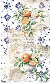 Papel de Arroz Oranges III Fruits Market PapersForYou 54x33cm