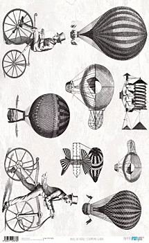 PapersForYou  Rice Paper Steampunk Globos 54x33cm