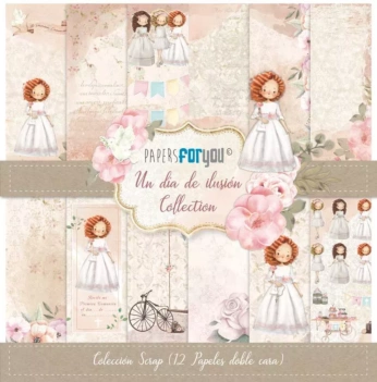 SUPER OFERTA **40%** Kit de scrapbooking Un día de ilusión Niña pelirroja PapersForYou 30x30cm