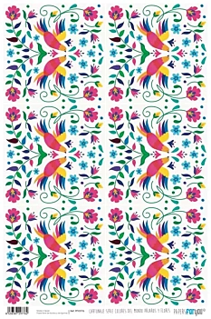Papel de Cartonaje Pájaros Colores por el Mundo PapersForYou 32x48cm

