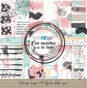 Kit de Scrapbooking Con Manchas y a lo Loco PapersForYou 15x15cm