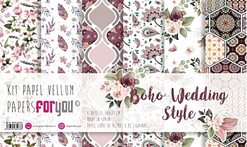 Kit de Papeles Vellum Boho Wedding Style PapersForYou 30x31cm

