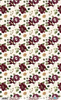 Rijstpapier Bordeaux Bloemen PapersForYou 54x33cm

