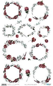 Papel de arroz Red Roses Wreaths PapersForYou 54x33cm

