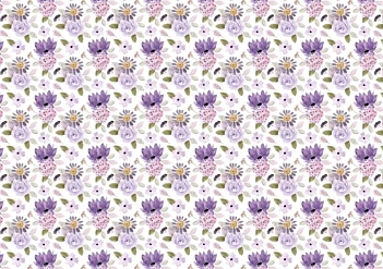 PapersForYou Binding Fabric Violet Blossoms 70x50cm