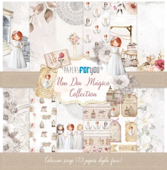 Scrapbooking Kit A Magical Day Redhead Girl Portuguese PapersForYou 30x30cm